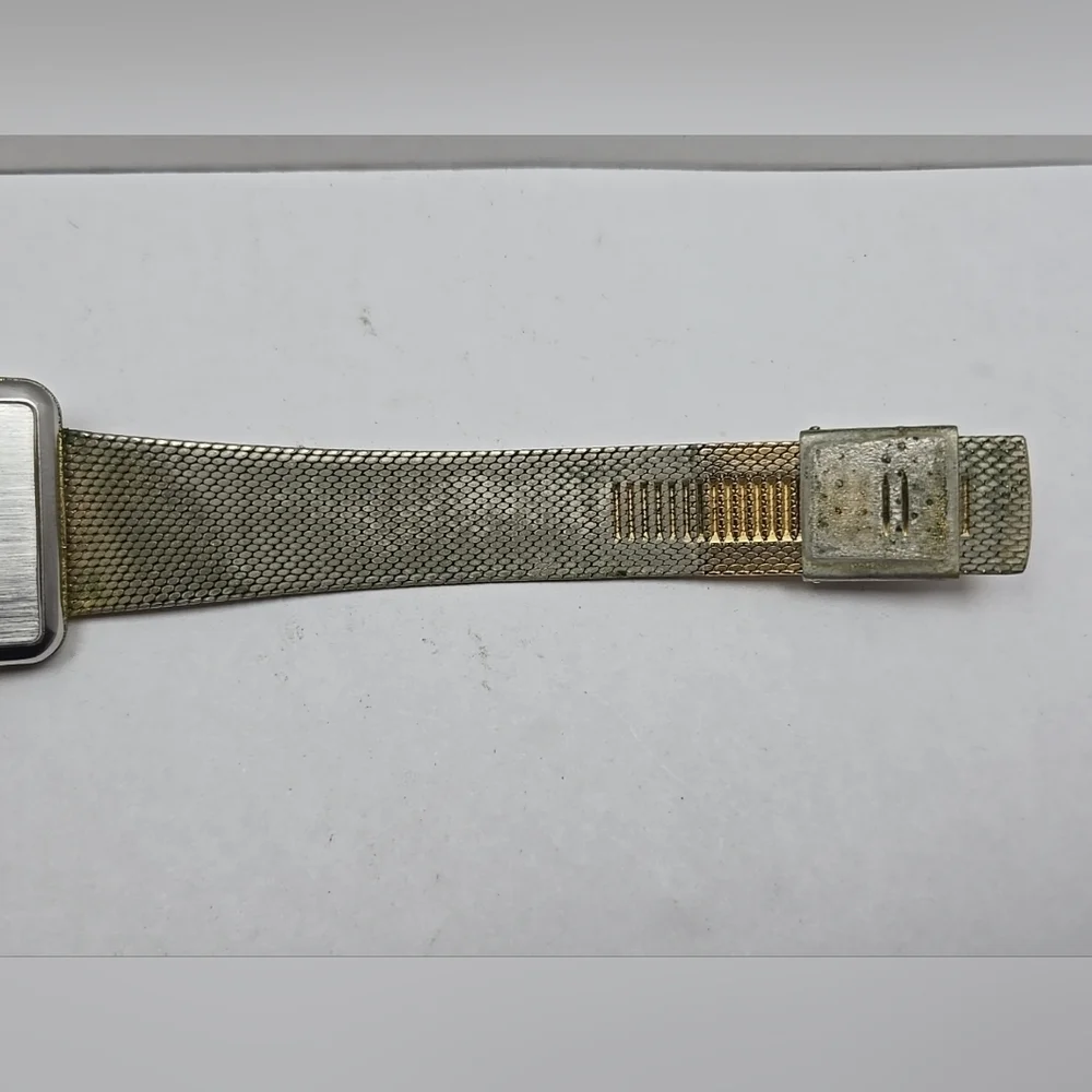 Rare Vintage Mens Jules Jurgensen 4154 Watch 29mm Gold Tone Square New Battery